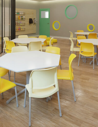 Sala de aula com méveis Metadil.